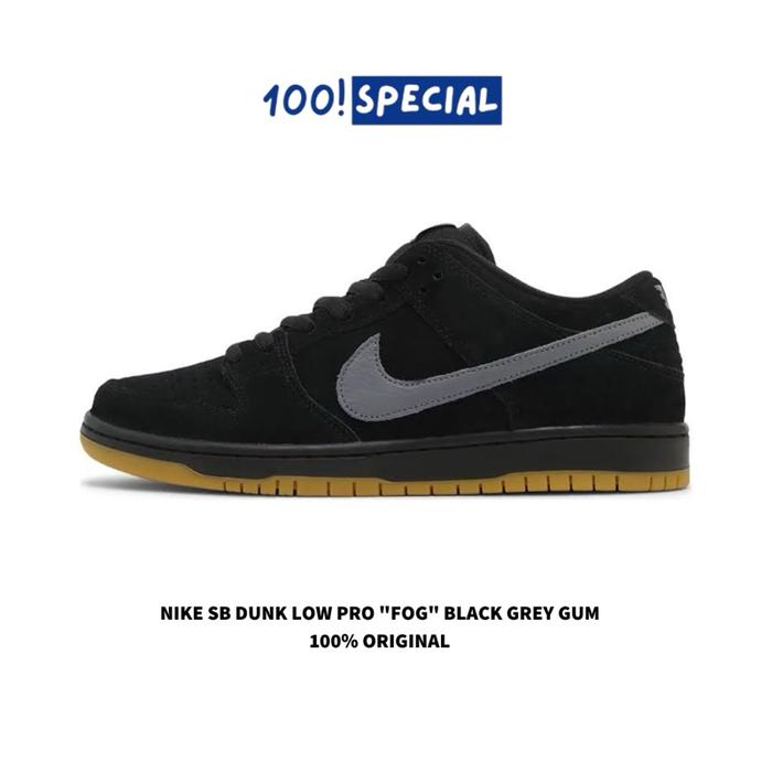 Sepatu Nike SB Dunk Low Pro Fog Black Grey Gum BNIB
