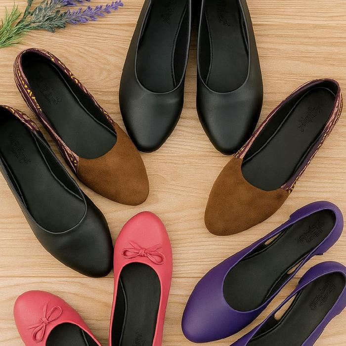 1. Flat Shoes Wanita Kulit Domba Hitam   2. Flat Shoes Wanita Kulit Domba Coklat   3. Flat Shoes Wan
