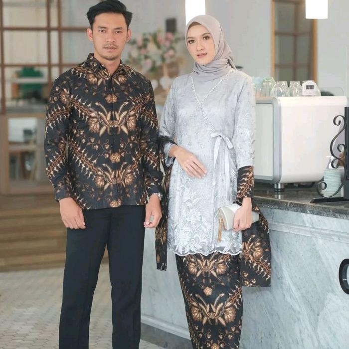 SET KEBAYA KIRANA SILVER ORI COUPLE KEMEJA PREMIUM / CUSTOM ANAK & SUPER JUMBO / BAJU SETELAN SERAGA