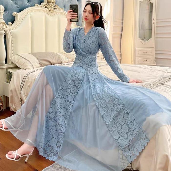Dress Azira Lace Patchwork TM 51901 original Three M Gaun Wanita Import gamis pernikahan jalan canti