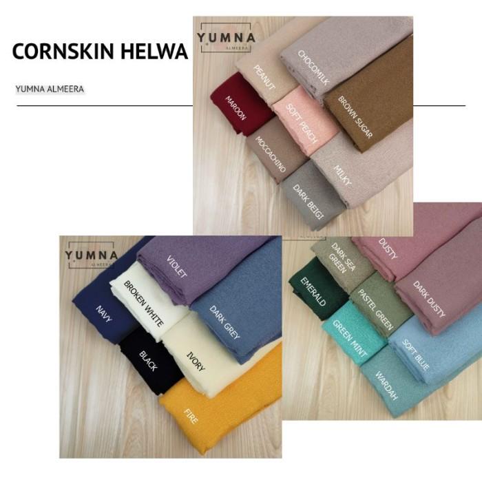 U➸KF CORNSKIN HIJAB SEGIEMPAT BY HELWA, CORN SKIN JILBAB 110 X 110 ANSANIA - MAROON C❤X2