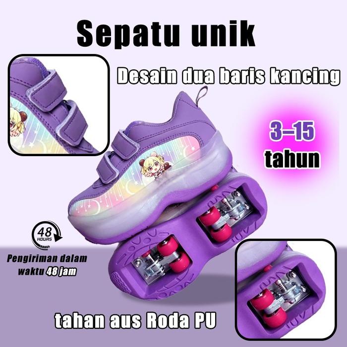 Sepatu Roda Anak Desain Keren – Roda Tersembunyi, LED Nyala, Bisa COD!