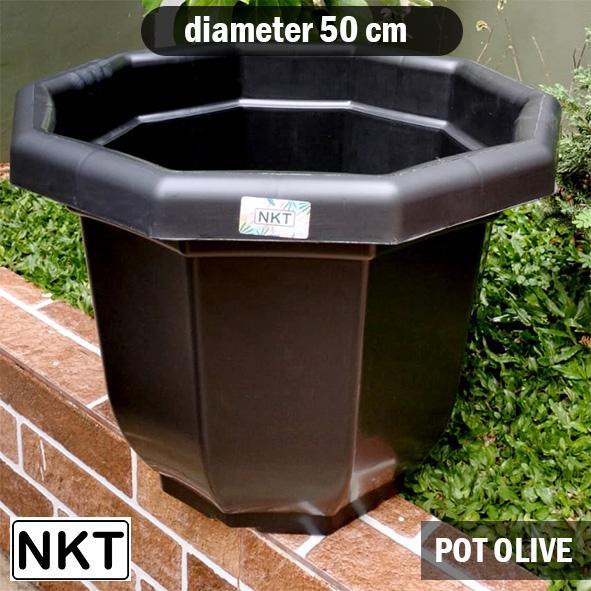 KHUSUS GOJEK - Pot Bunga OLIVE NKT diameter 50 CM | POT JUMBO 50 CM