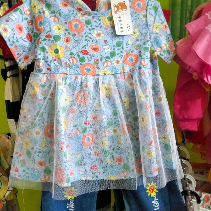Baju anak stelan tunik levis import 100% usia 1-5 tahun