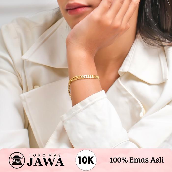 GELANG BRACELET EMAS SISIK NAGA KADAR 10 KARAT TOKO MAS JAWA - ESTIMASI BERAT ± 4.9-20.1 GRAM