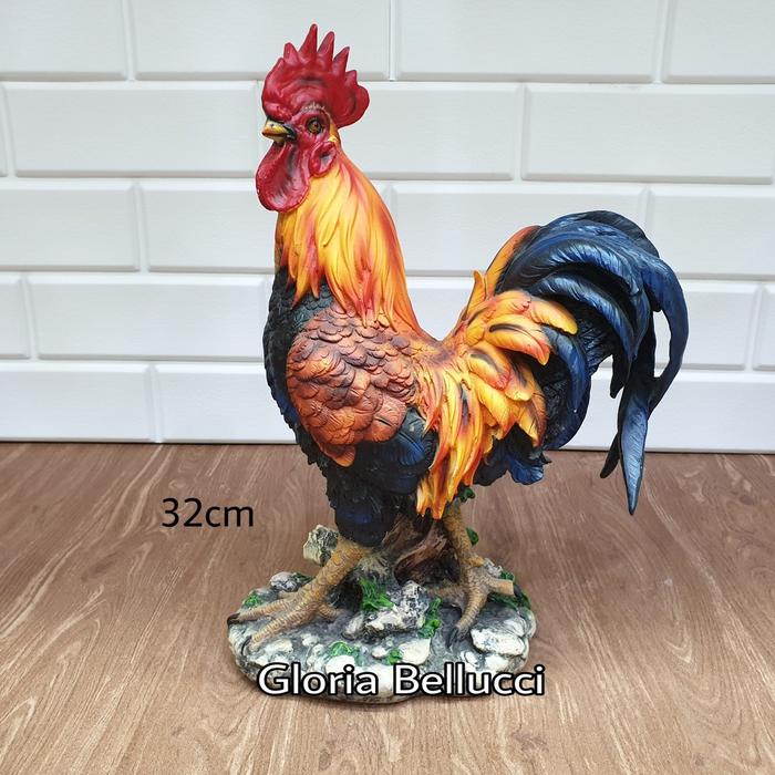 patung pajangan ayam jago miniatur chicken jantan