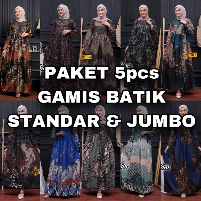 [PAKET USAHA] Gamis Batik Anisa Abaya Hitam Gamis Terbaru Gratis Ongkir0 Semua Toko cod Murah Katun 