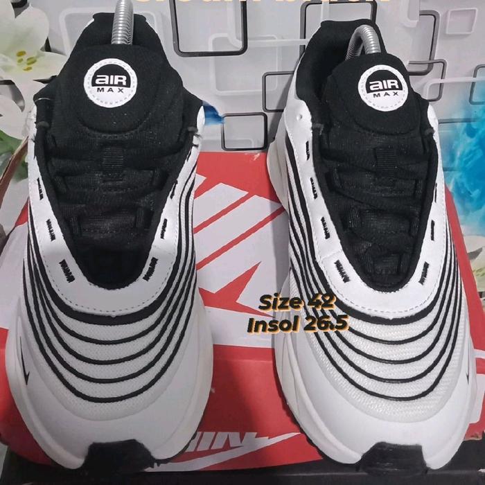 Nike Air Max 97 Sepatu Pria Wanita Hitam Putih Size 42 Insol 26.5 Comfortable & Stylish