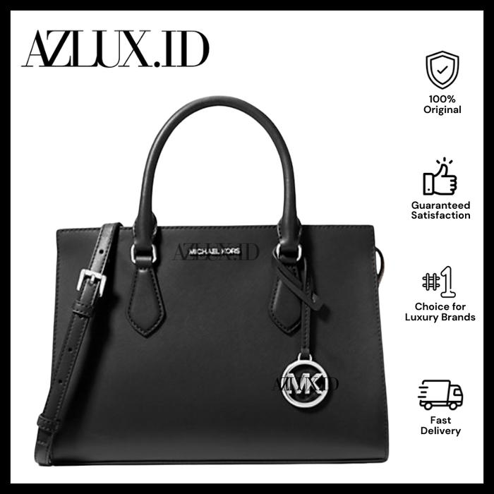 AZLUX MK Sheila Medium Satchel Black