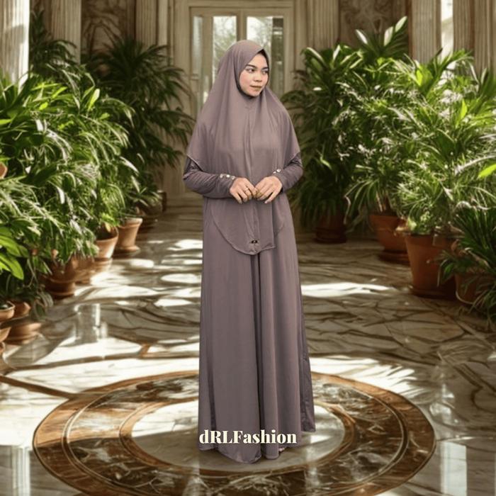 Abaya Jumbo LD 120 | Gamis Polos Jersey Premium | Busui Friendy | Set Khimar Syar'i