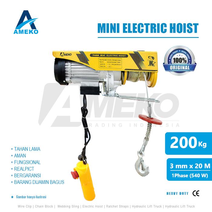 ELECTRIC MINI HOIST PA200 / PA300 / PA400 / PA600 / PA800 / PA1000