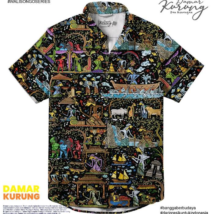 kemeja damar kurung tema walisongo