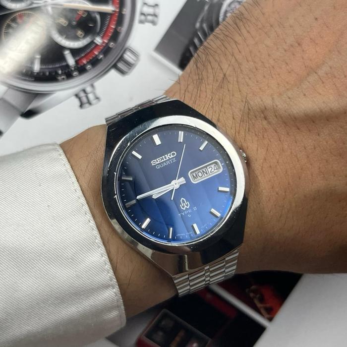 Seiko Type II Blue Dial Full Original 7546-7020 Quartz Circa 1977