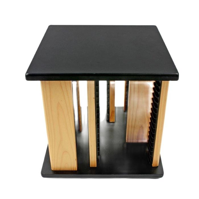 Rak CD Penyimpanan Kayu Solid Kayu Putar Cakram Kapasitas Besar