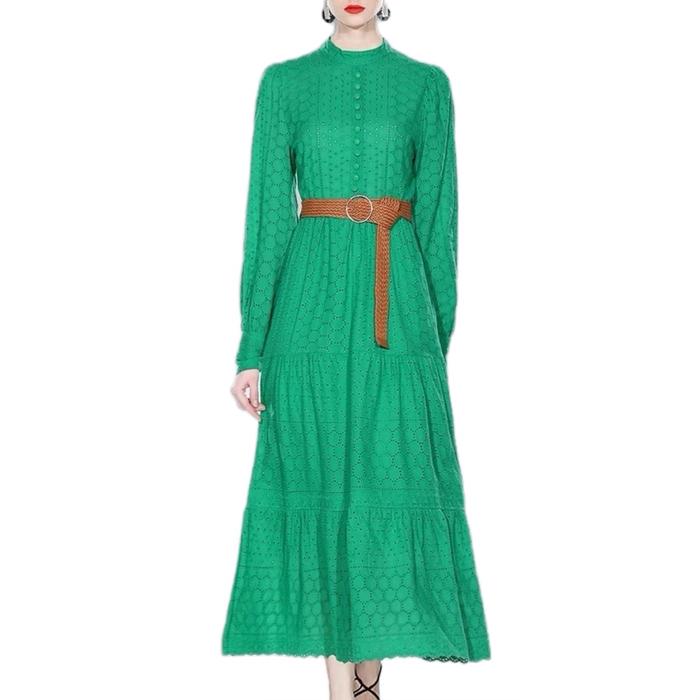Dress Alveya Embroidered TM 58200 cotton maxi katbol original gaun kasual import wanita model korean