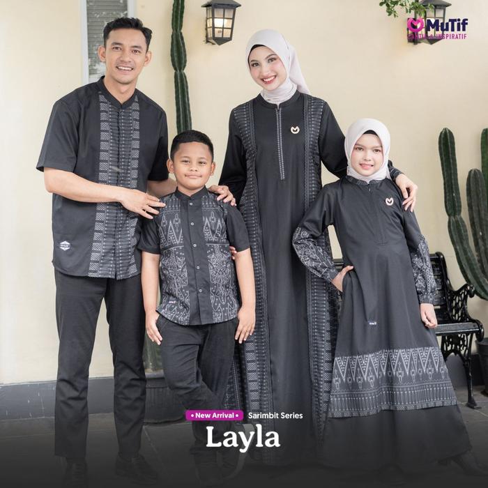 Sarimbit Mutif Terbaru Layla Qomar Anthracite Black Gamis Mutif Layla Qomar / GAMIS / SARIMBIT 2025 