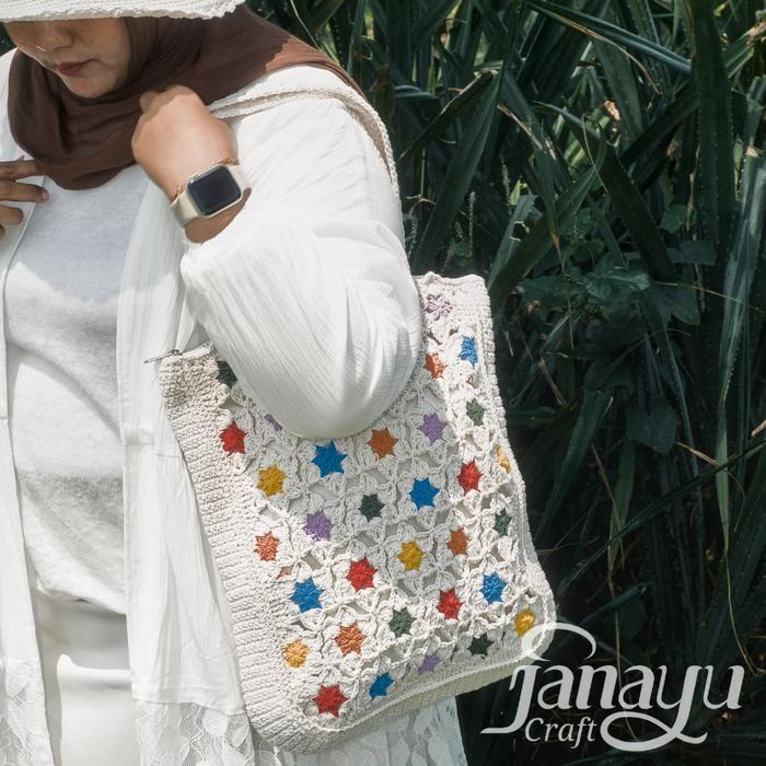 Janayu | Prada Mayang - Totebag Rajut Handmade Tas Rajut Tas Selempang & Bahu