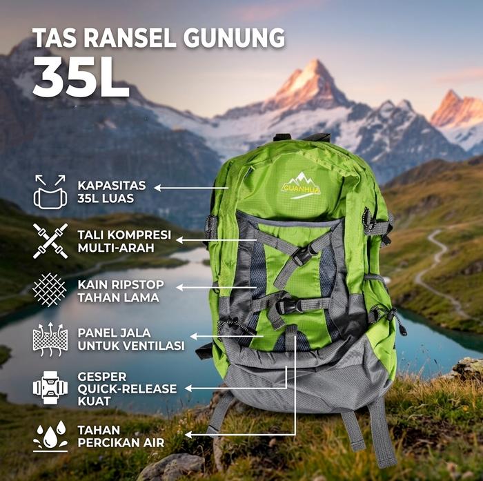 Pemata Mall Jakarta | Tas Ransel Gunung Mountaineering Backpack | Tas Ransel Pria | Nilon, Polyester