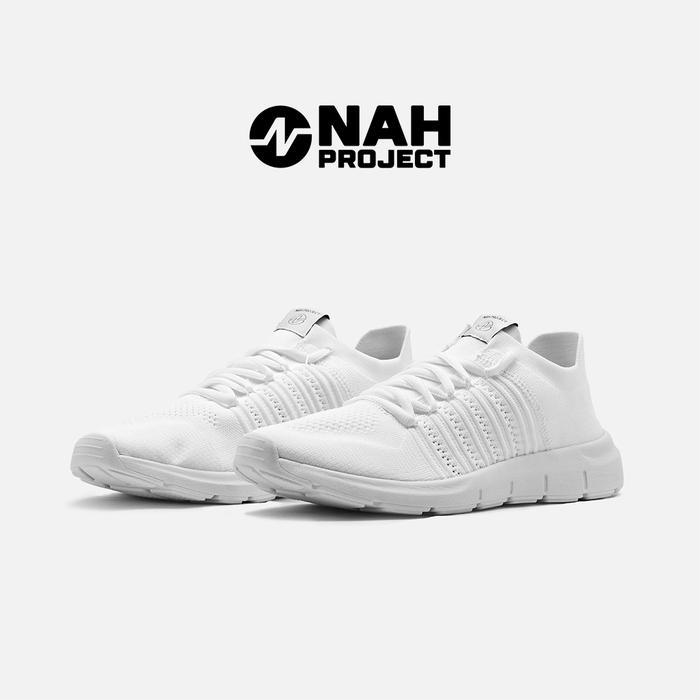 NEW NAH Project - Sepatu Sneakers Pria Unisex Flexknit V3.0 All White