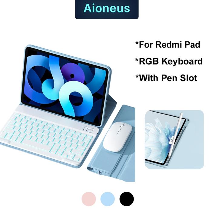 RGB Keyboard Case for Redmi Pad 2 11inch 2025 Casing Redmi Pad SE Xiaomi Pad 7 Pad 6 Redmi Pad Pro P