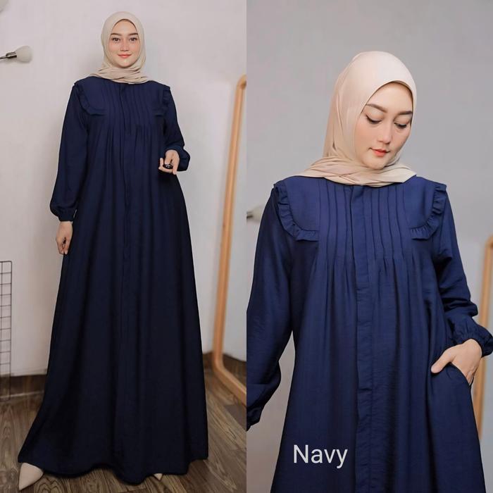 Gamis Tasik Fareeda Series, Gamis Polos Warna Navy
