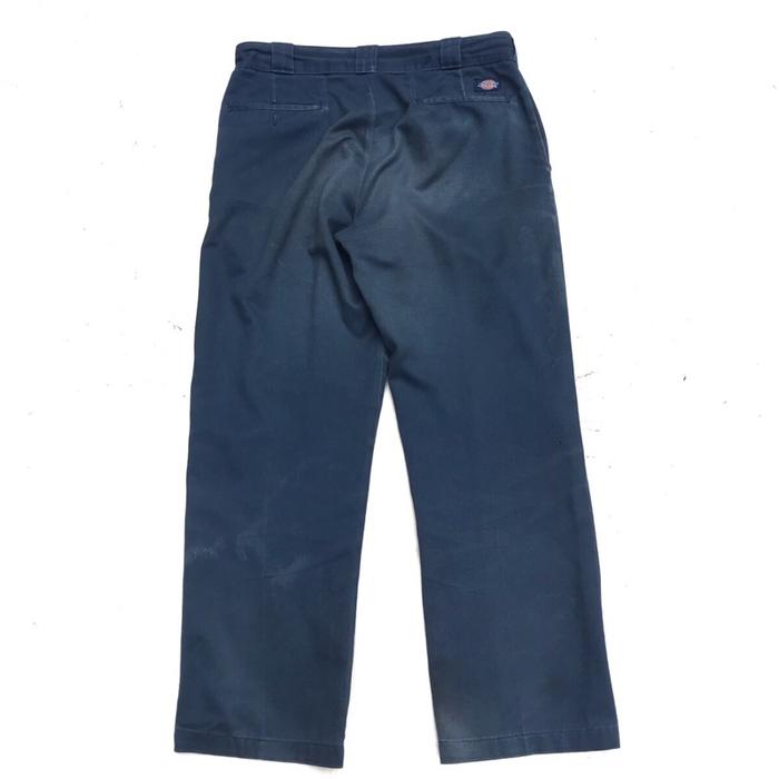 Vintage Dickies Work pants Lp Long pants navy blue  Size 33  Made in dominica republic  Waist Diamet