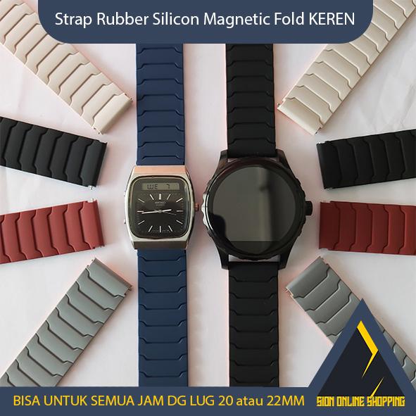 Strap Rubber Silicone Magnetic Fold Armor Quick Release 20Mm 22Mm Compatible With Samsung Galaxy Wat