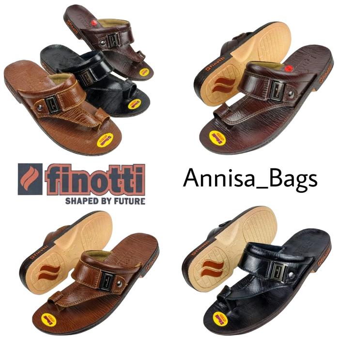 SANDAL KULIT FINOTTI ORIGINAL SANDAL CASUAL SANDAL PRIA SANDAL SANTAI ( VR 01/08 )