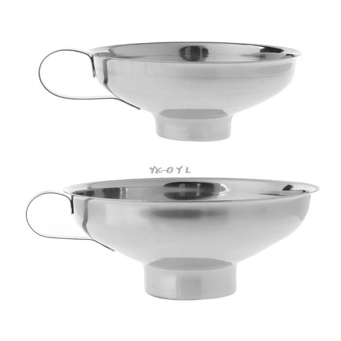 Stainless Steel Wide Mouth Canning Funnel Cup Hopper Filter Kitchen