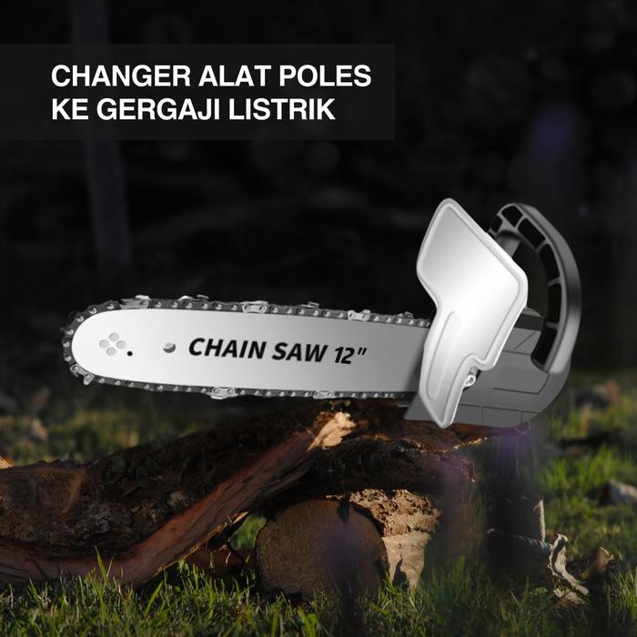 Adaptor Mesin Gerinda Jadi Gergaji Konverter/Bracket Chain Saw 12" ke gerinda Chain Saw Stand Extent