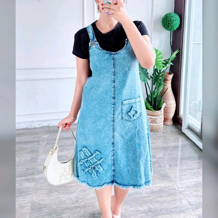 Overall Jeans Pendek Wanita Setelan