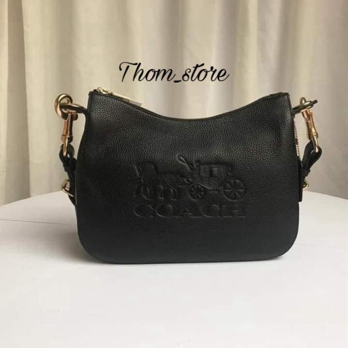 Tas selempang wanita CH F72702 jes hobo half month bag shoulder bag black