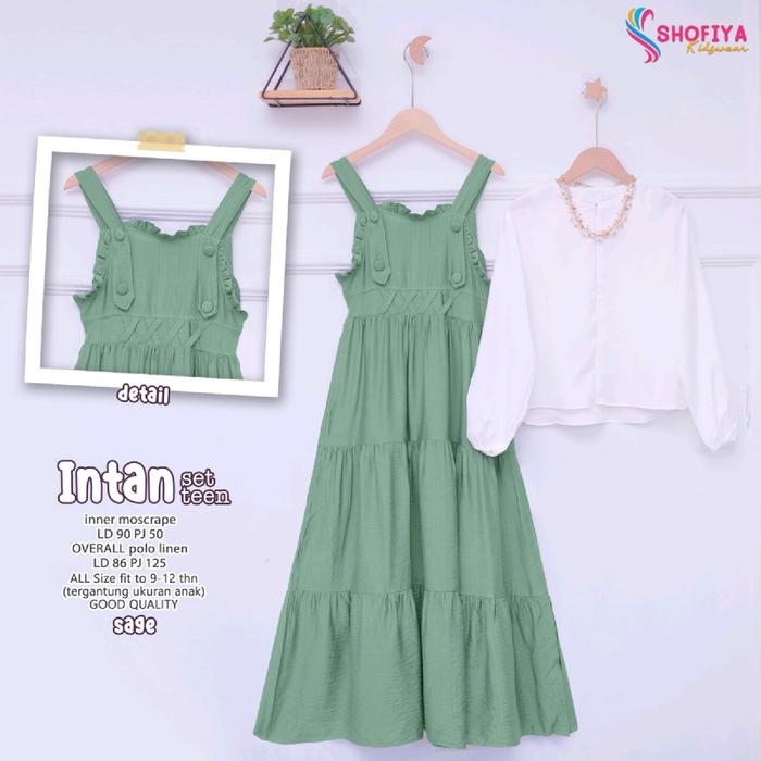Intan set teen setelan remaja lengan panjang set inner outer anak perempuan