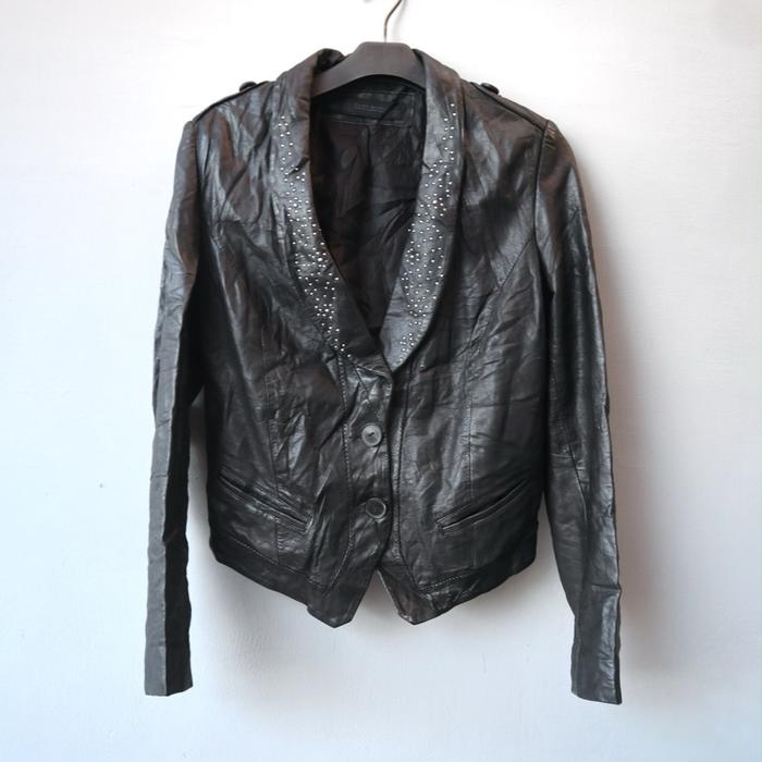 Zara kulit domba size M blazer kulit jas jaket kulit asli casual slim cewek wanita real leather jack