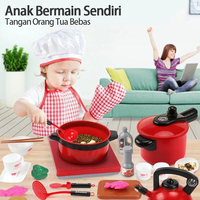 74pcs Mainan Masak Masakan Set Mainan Dapur Anak Kitchen Set Masak Masakan Mainan Mainan Cooking Set