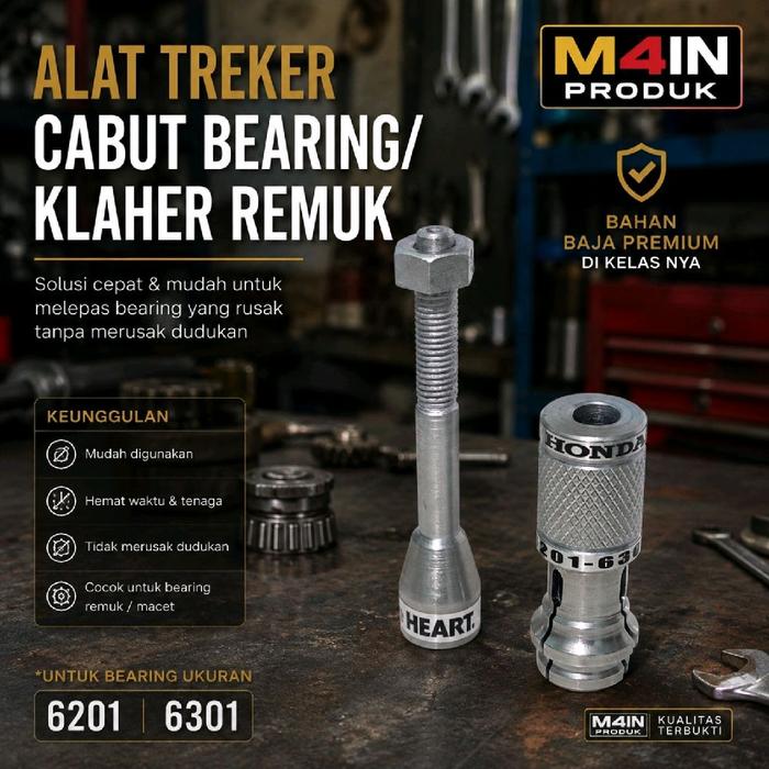 TREKER CABUT BEARING REMUK/PECAH BAHAN BAJA PREMIUM  UNTUK UKURAN BEARING 6201 DAN 6301 GOOD QUALITY