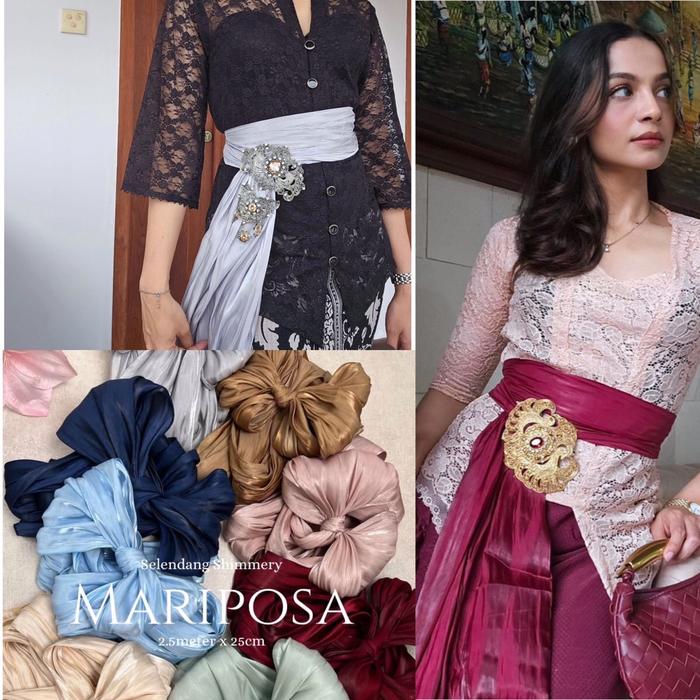 SELENDANG PREMIUM CANTIK SHIMMERY MARIPOSA 2.5METER | SELENDANG KEBAYA BALI