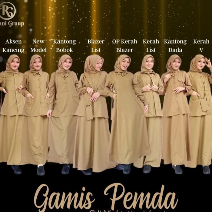 Terbaru gamis pemda twopiece Riyani gamis Pemda Riyani seragam Pemda XL-xxl