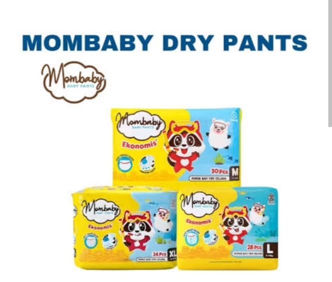 MOMBABY Pampers Dry Pants Size M30 L28 XL24 Tidak Mudah Bocor Bayi