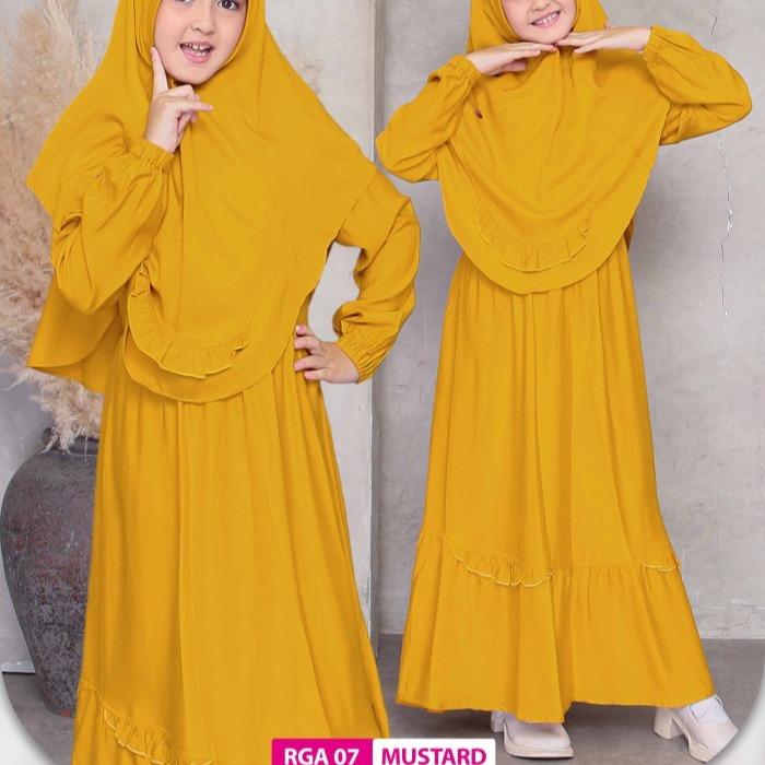 GAMIS ANAK RAUNA RGA 07 WARNA MUSTARD,WHITE,KUBUS,MERAH