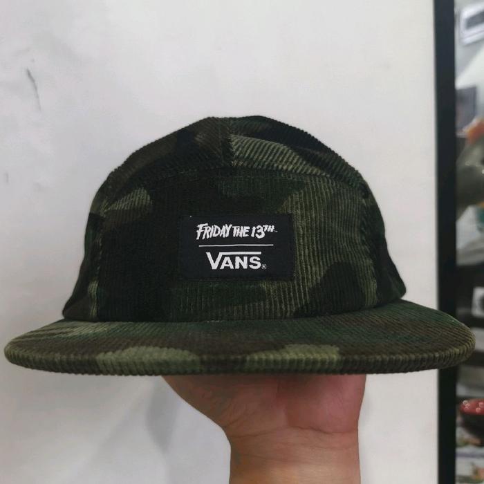 topi 5 panel vans camo cordu corduroy