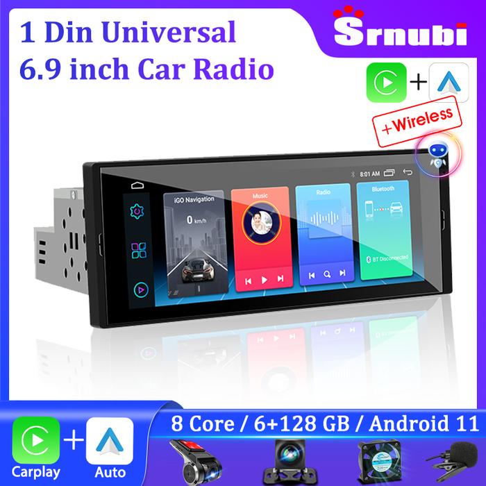 Srnubi 1Din Android Car Radio Universal 6.9 Inch Multimedia Player