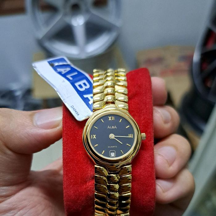 jam tangan alba classic dress watch roman indeks gold plated 18k baru gress grns rsmi 3 thn seiko fo