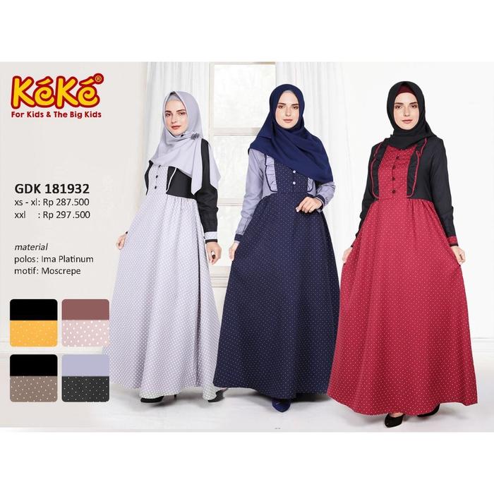 Qonitah Project Gamis Dewasa GDK 181932 Baju Dress Keke Busana Muslim Baju Muslim