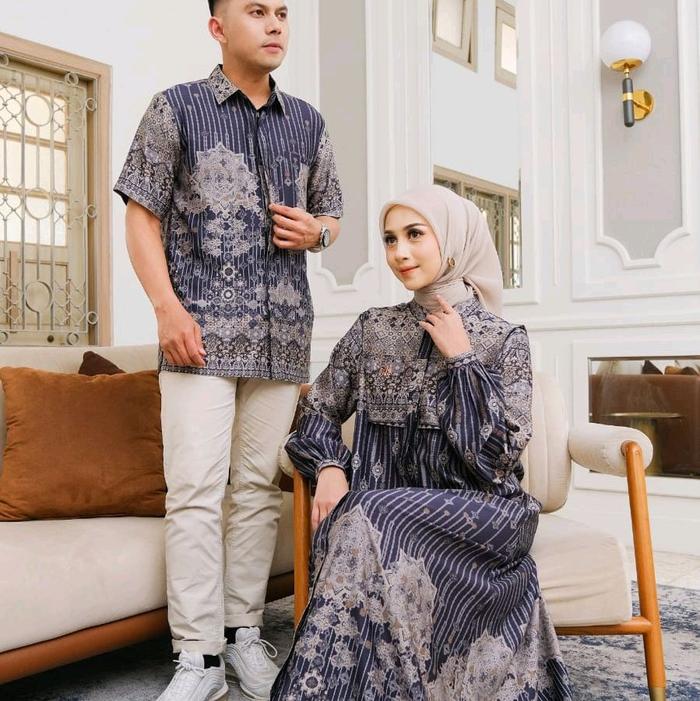 Aden Basic Jaya Iswari Sarimbit Couple Gamis Keluarga Baju Koko