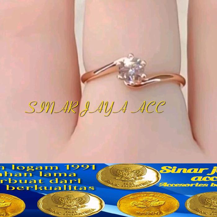 cincin koin 1991 permata kecil untuk gadis remaja