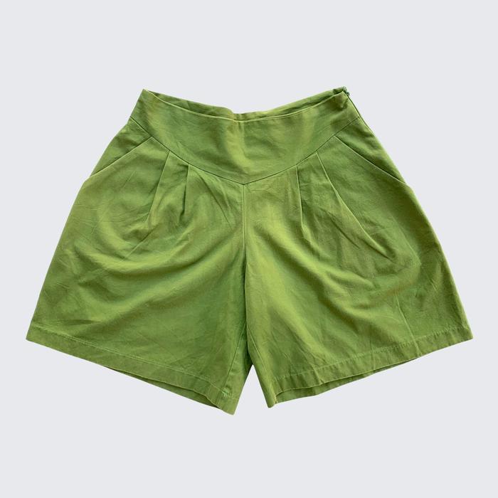Green Lime Number Nine Italy Womens Oversize Kulot Shorts - Unisex - S