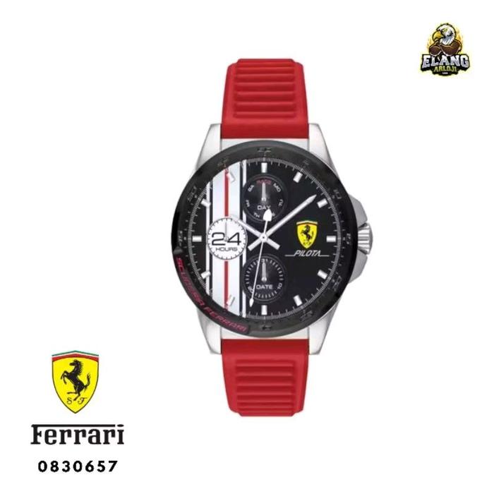 Jam Tangan Pria Ferrari 0830657 Rubber Original dengan Strap Stainless Steel - Watches, Quartz
