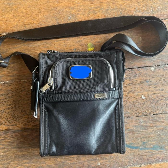 TUMI ALPHA 3 POCKET BAG SMALL BLACK CHROME Original tas cowok pria