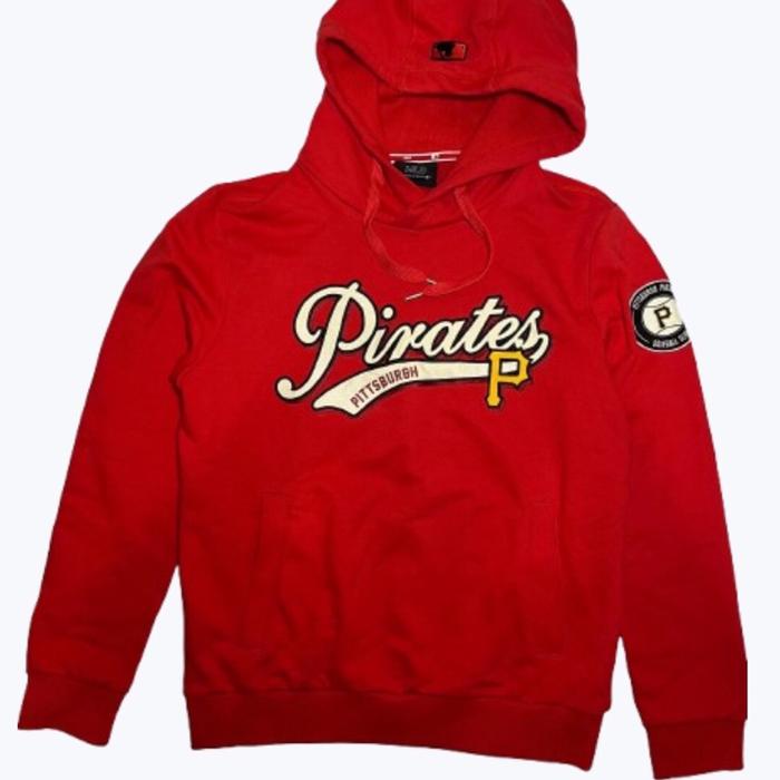 MLB Pittsburgh Pirates Hoodie Merah Jaket Sweater Tebal Panjang Lengan 65 cm Panjang Badan 66 cm Fle